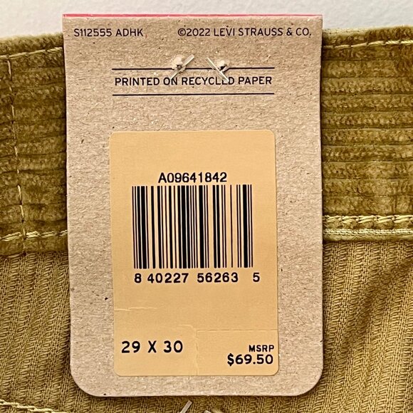 Levis Low Pro Mens Corduroy Pants 29x30 Relaxed Fit Mid Rise Straight Leg NWT's - Picture 5 of 16